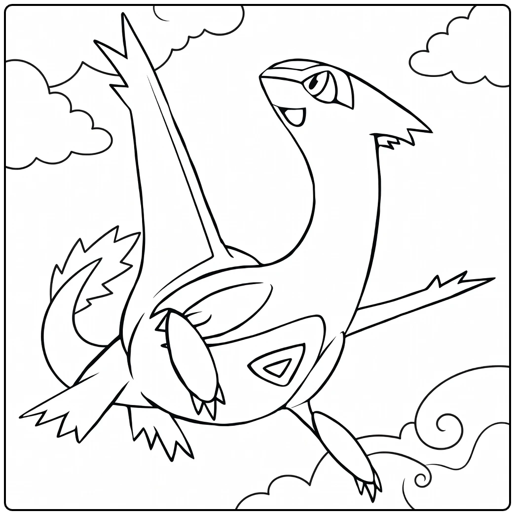 latias coloring page of dynamisch vliegende Pokemon