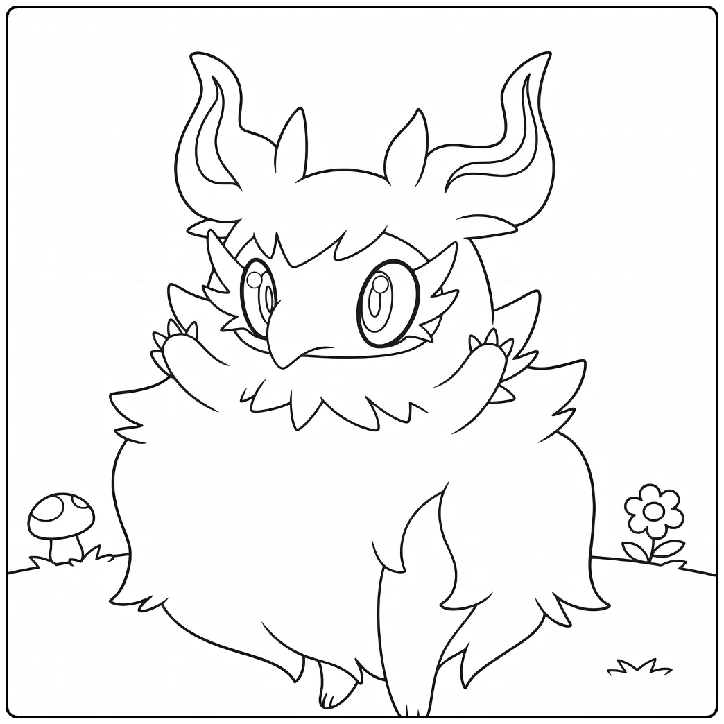 Fun Aromatisse Pokemon coloring page