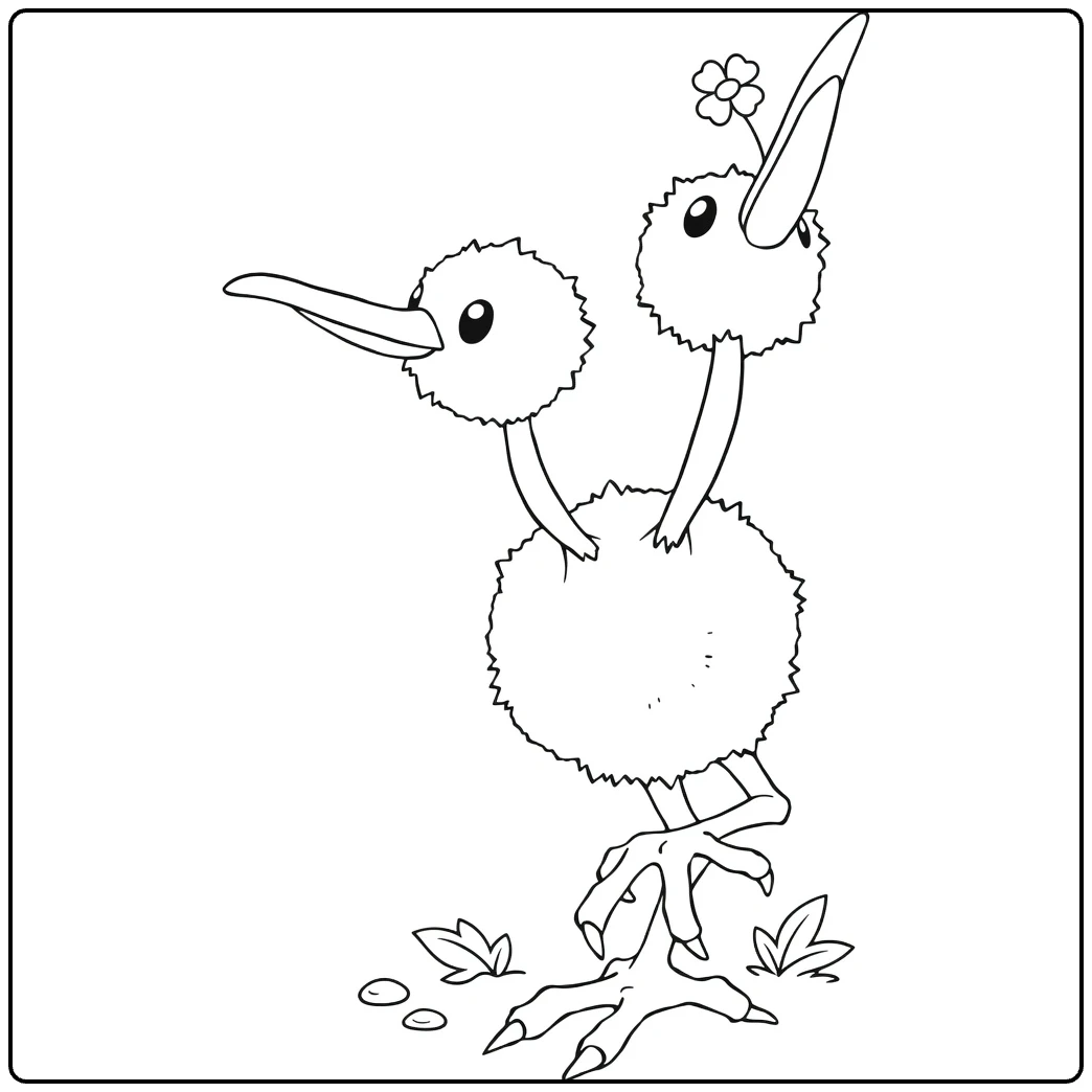fun Doduo Cute Pokmon Doduo coloring page