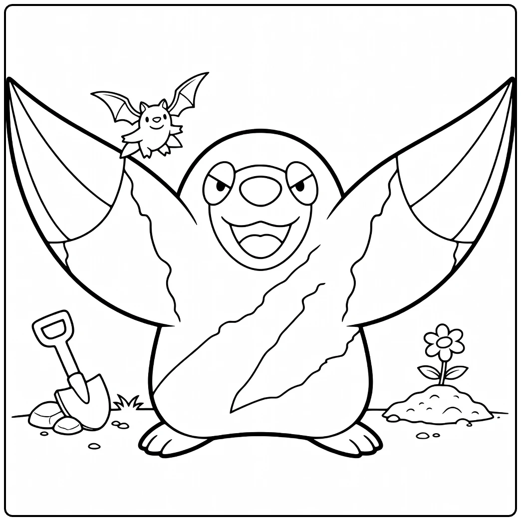 Fun Drilbur Halloween Thema Pokemon coloring page