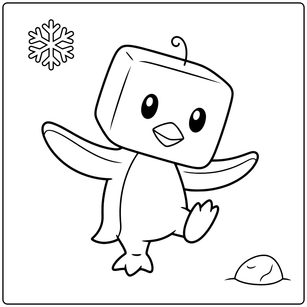Fun Eiscue Ice Face Cute Pingun coloring page