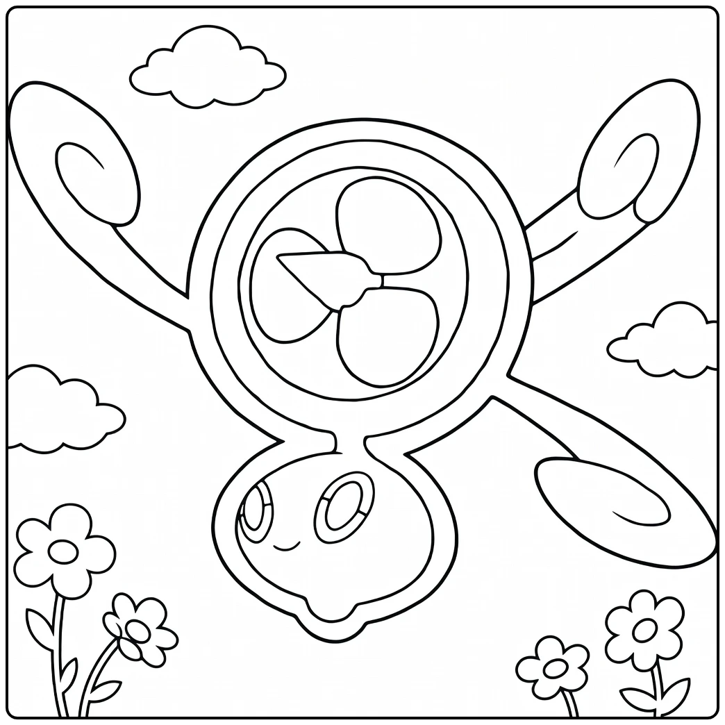 Fun Rotom Pokemon Fan Form coloring page