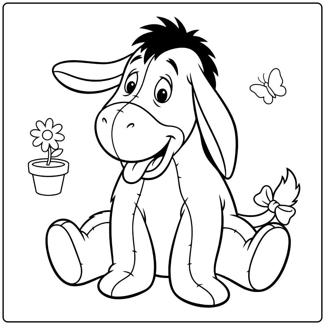 fun iejoor coloring page with flower vlinder and tong from
