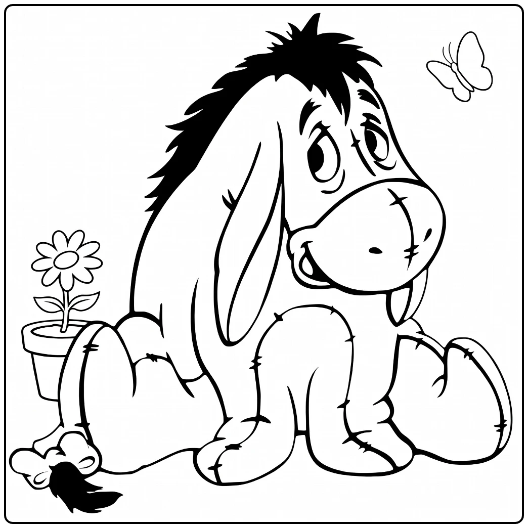 fun iejoor coloring page zittend with flower