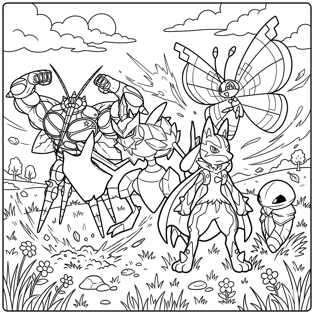 Bug Pokemon coloring page for kids that is fun to print