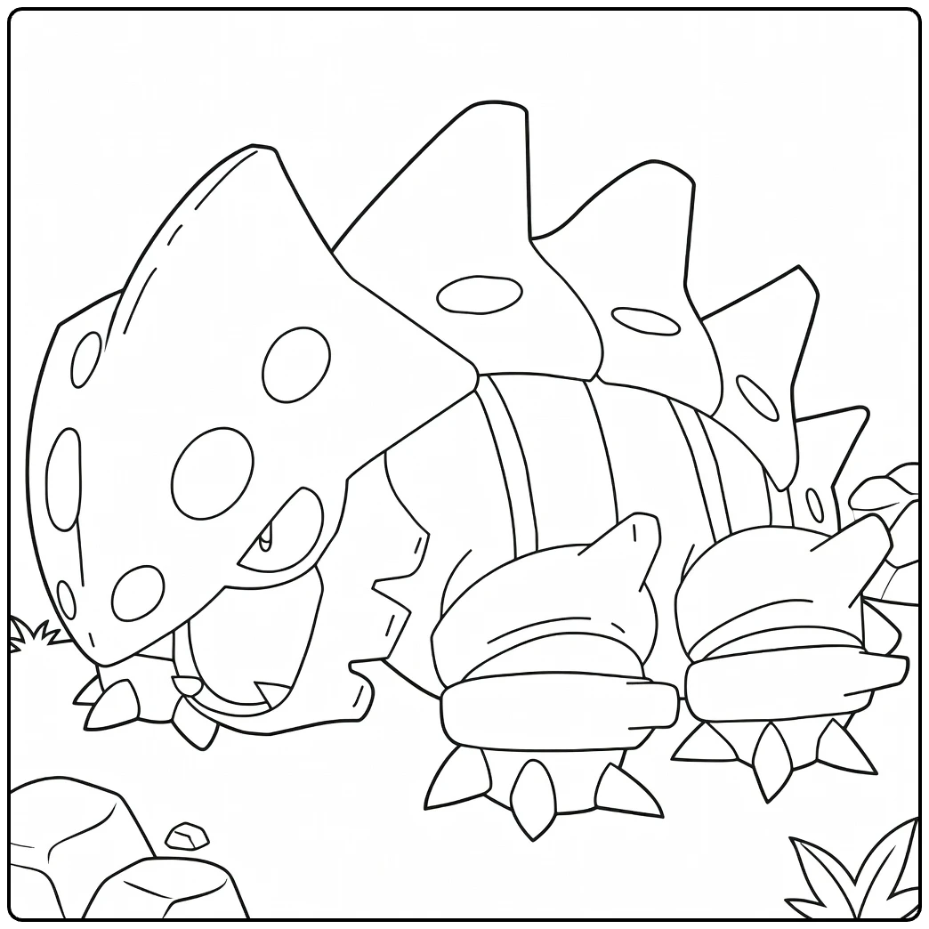 Fun Lairon Pokemon for Kids coloring page