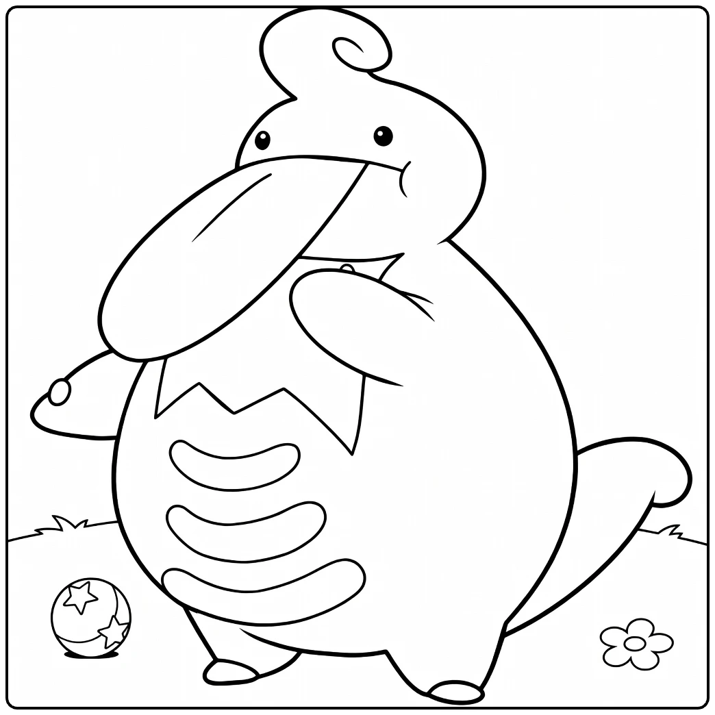 fun lickilicky coloring page with tong uitgestoken
