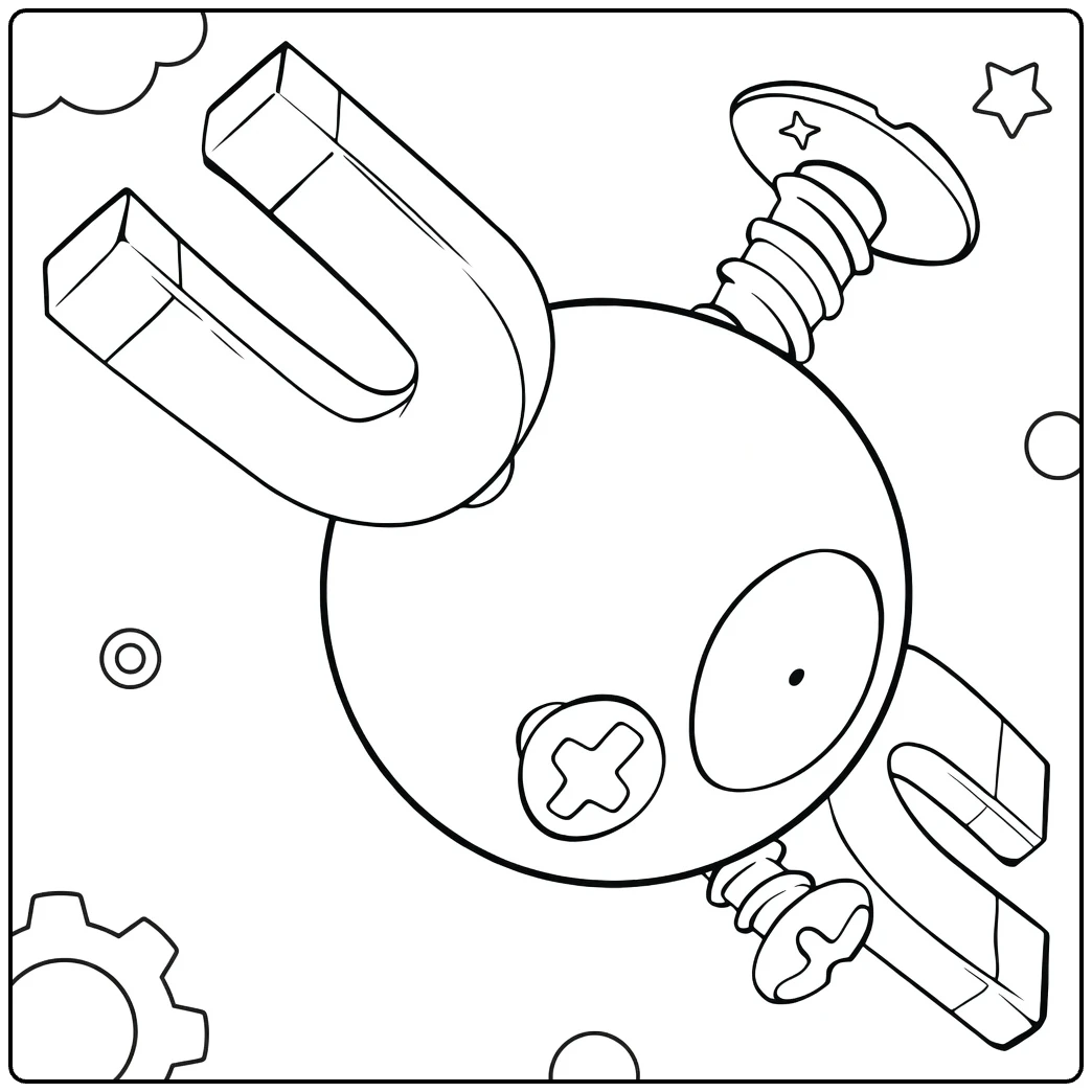Fun Magnemite for Children coloring page