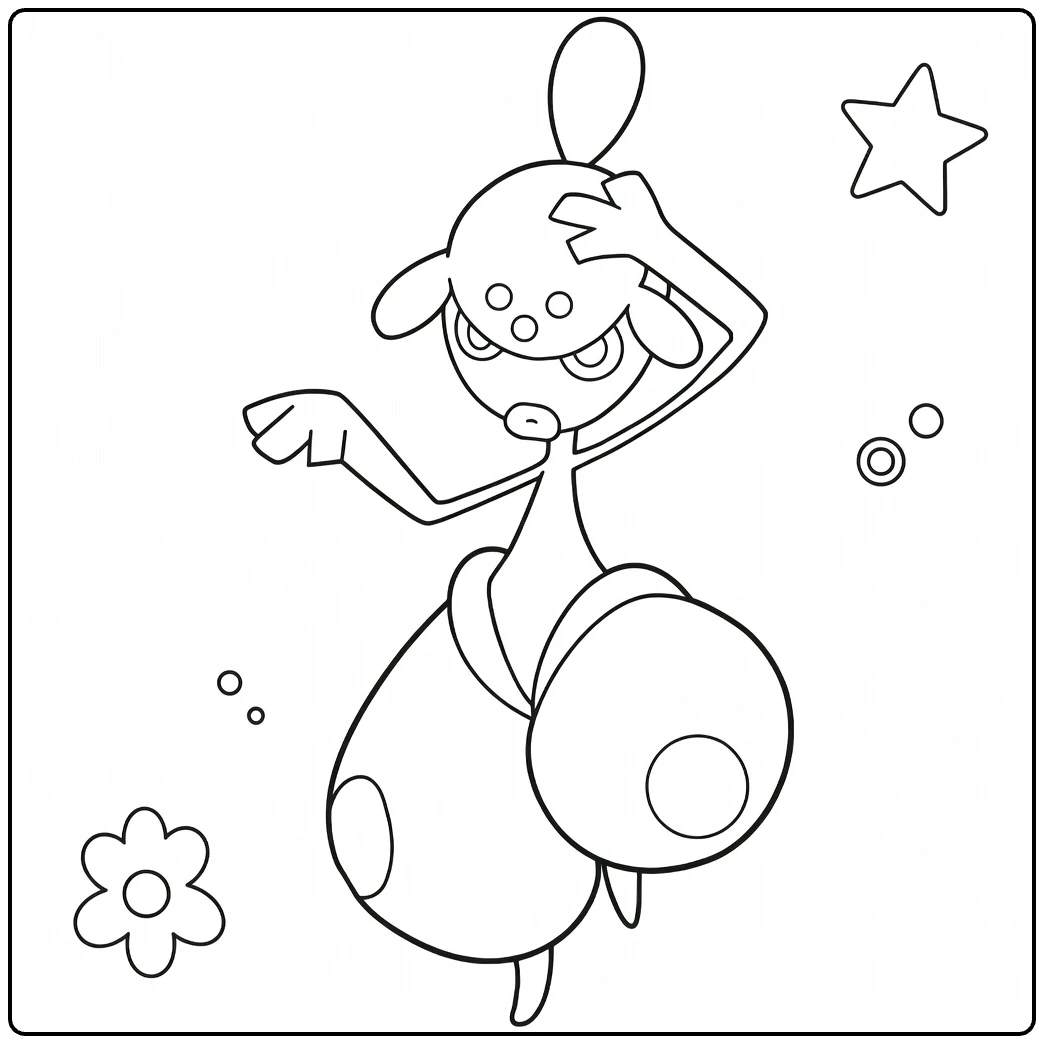 Fun Medicham for Kids coloring page