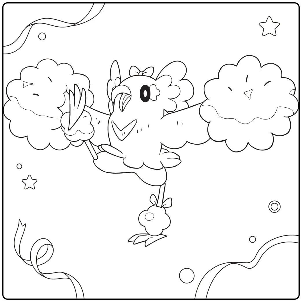 Fun Oricorio Pom Style Pokemon coloring page