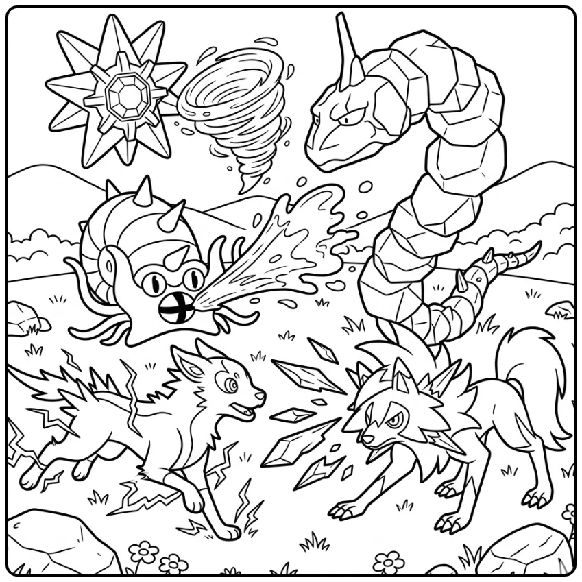 printable rock Pokemon coloring page for children