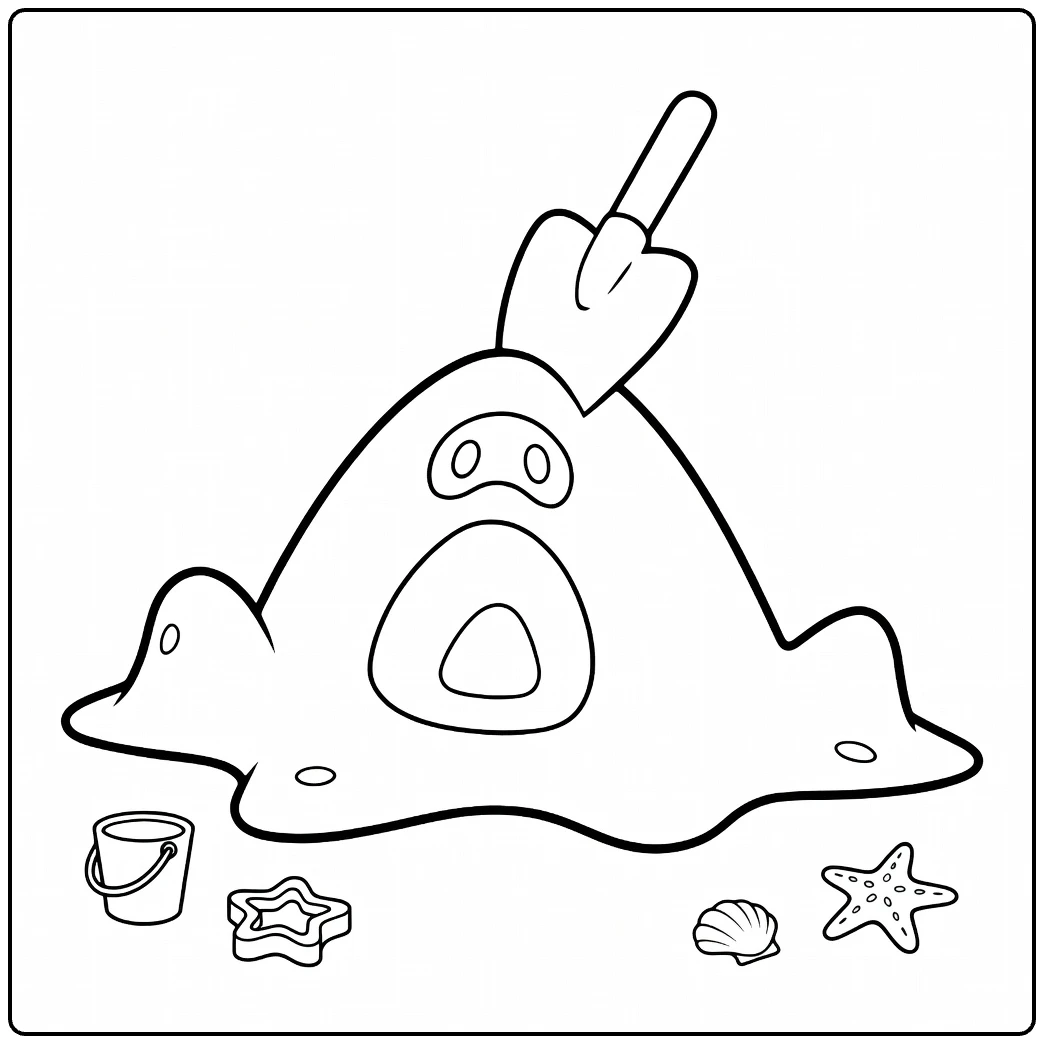 Fun Sandygast Pokemon Sand Monster coloring page
