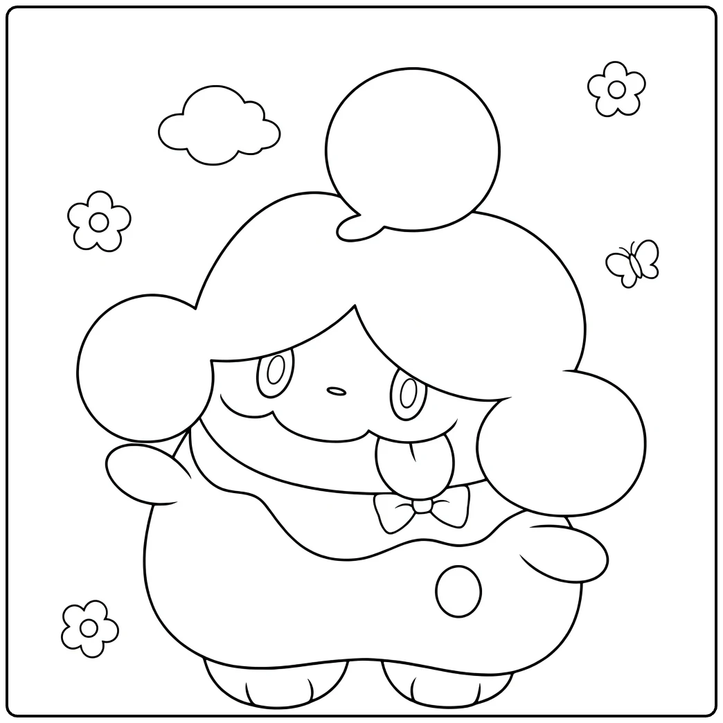 Fun Slurpuff Cute Pokemon coloring page