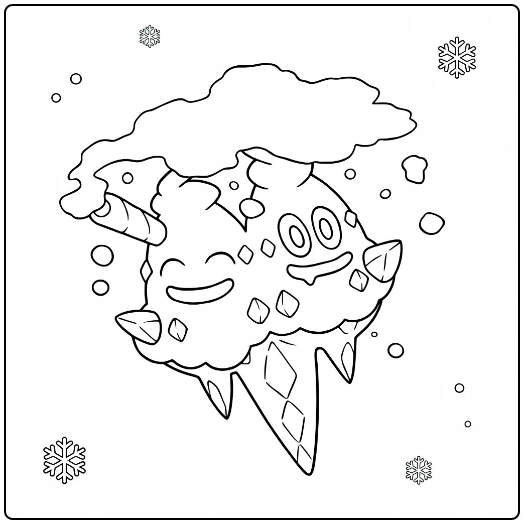 Fun Vanilluxe Ice Pokemon coloring page