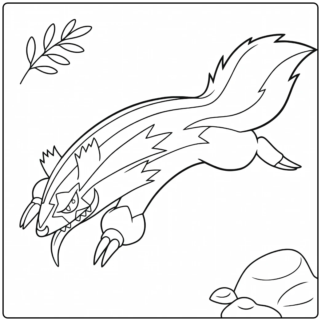 Linoone Galarian Form in Dynamic Action coloring page