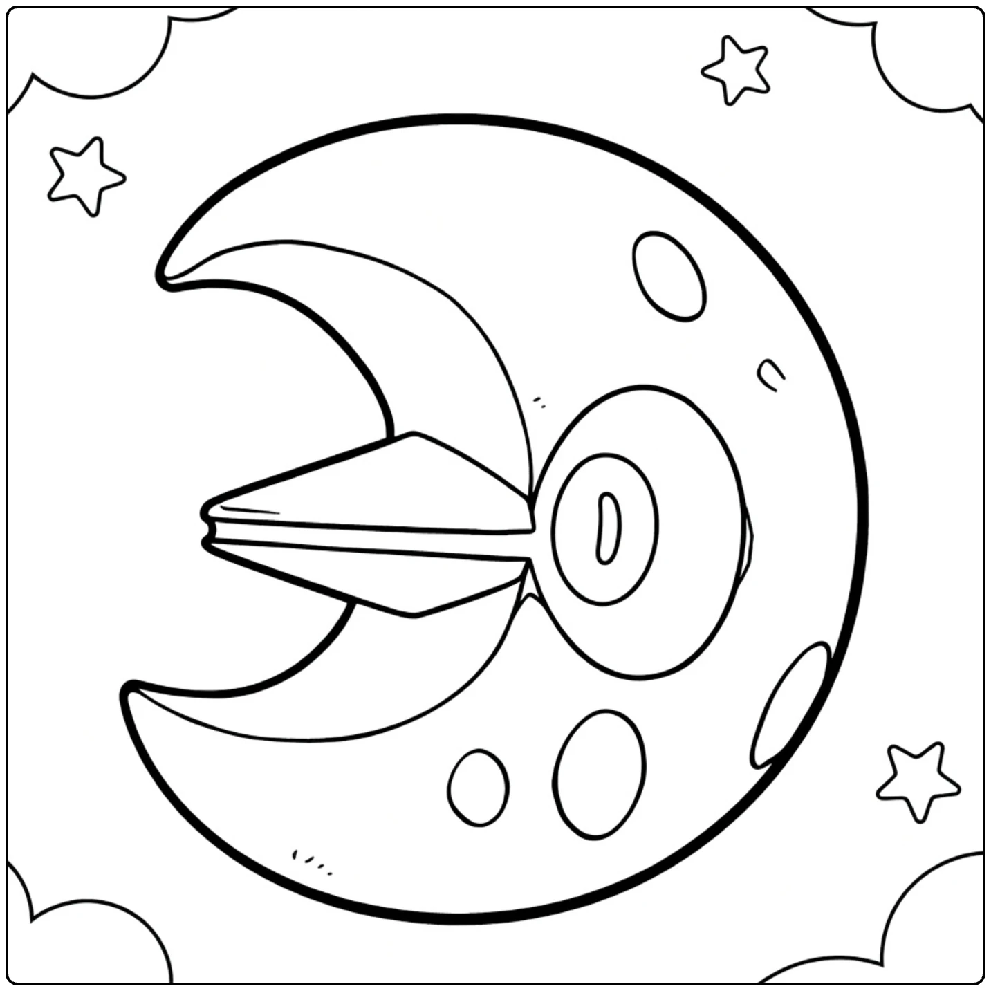 lunatone coloring page kleur the kosmische maan Pokemon