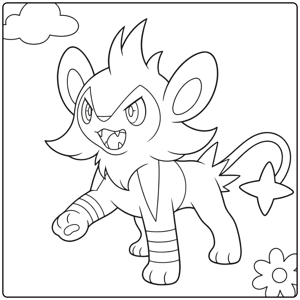 Luxio Fierce Electric Pokemon coloring page