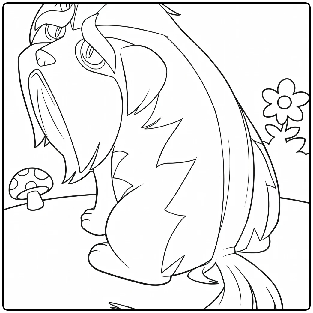 Mabosstiff Sitting Pokemon Dog coloring page