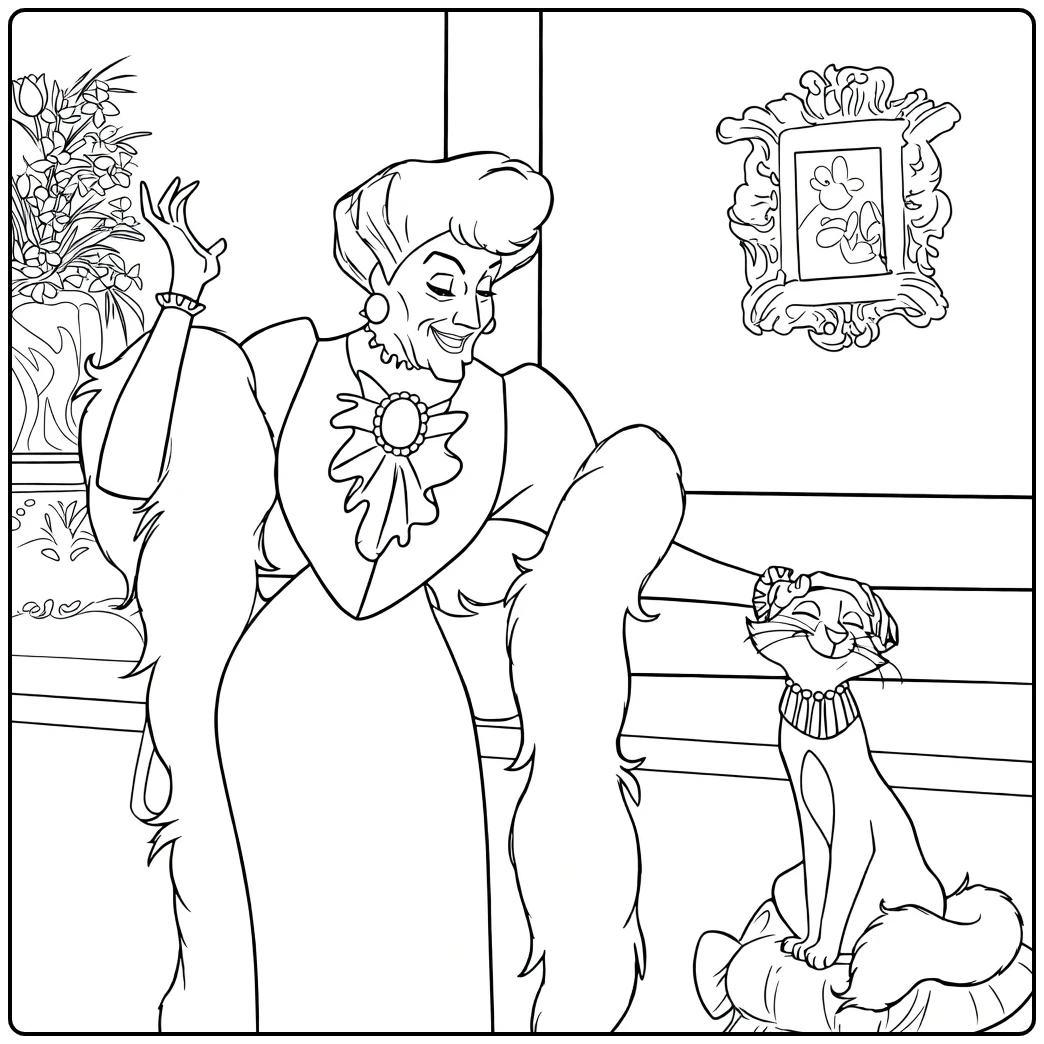 madame Adelaide Bonfamille Elegante Dame coloring page