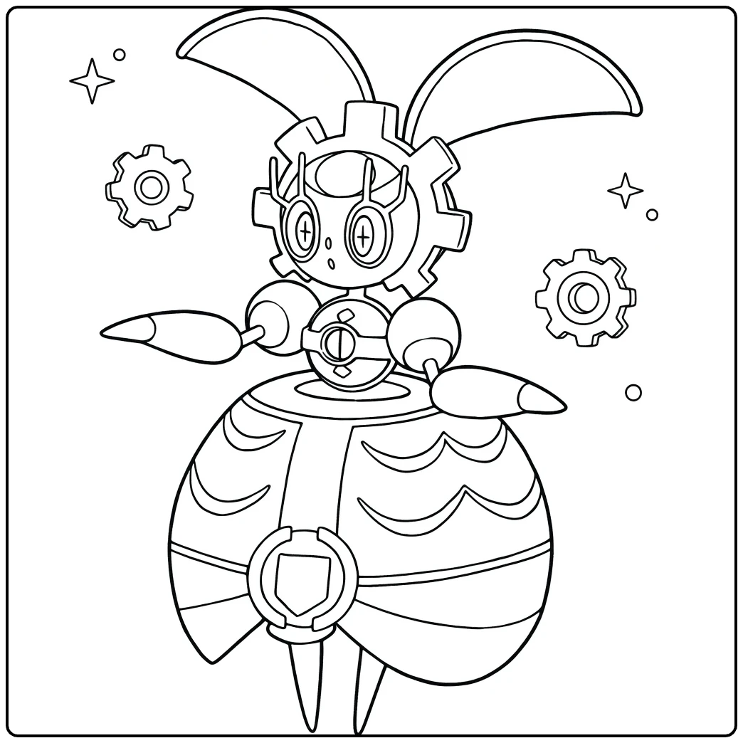 Magearna Cute Mechanical Figure coloring page