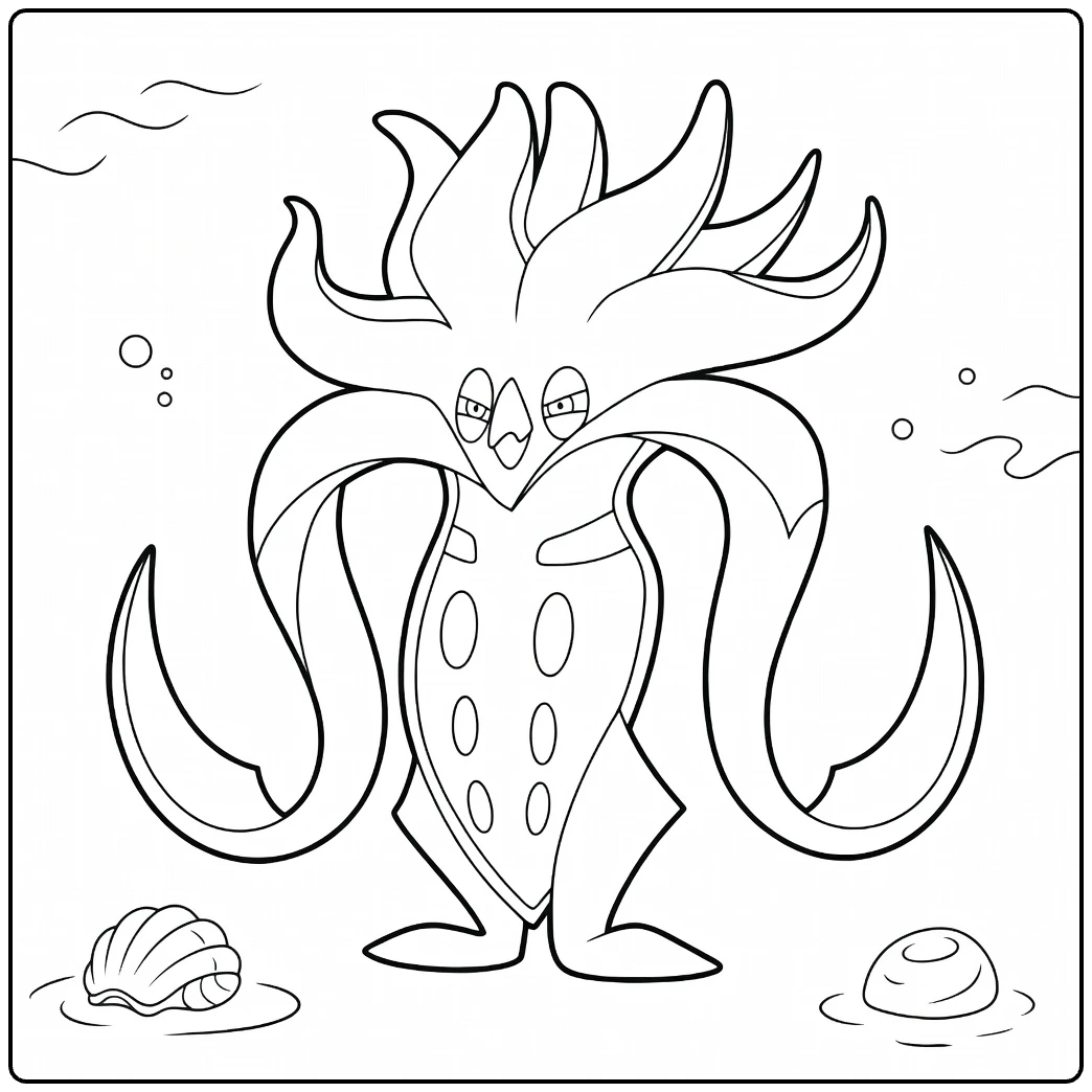 malamar coloring page Pokemon malamar under water