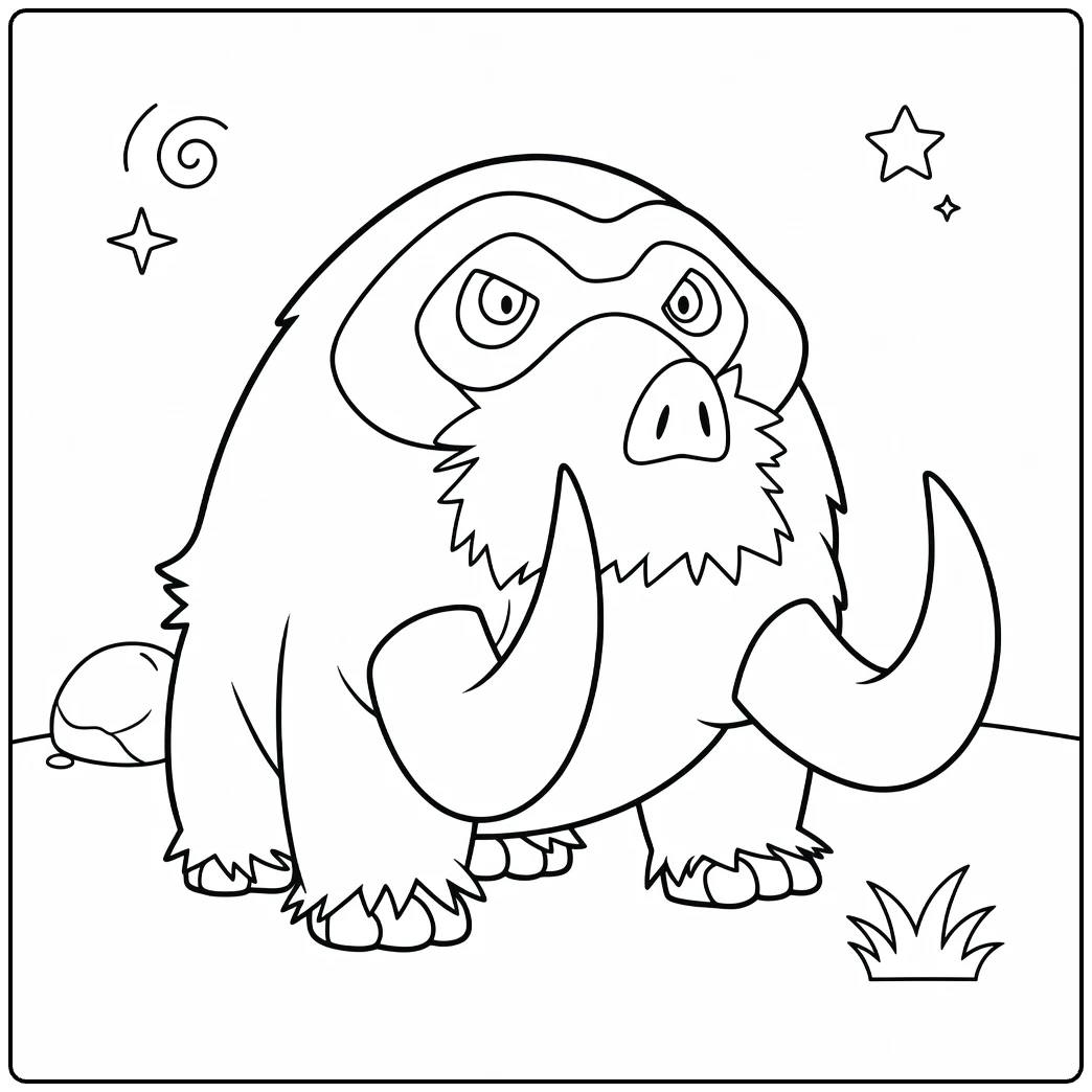 Mamoswine for Children Pokemon coloring page
