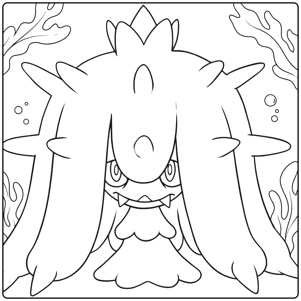 Mareanie Tentacles and Underwater Bubbles coloring page