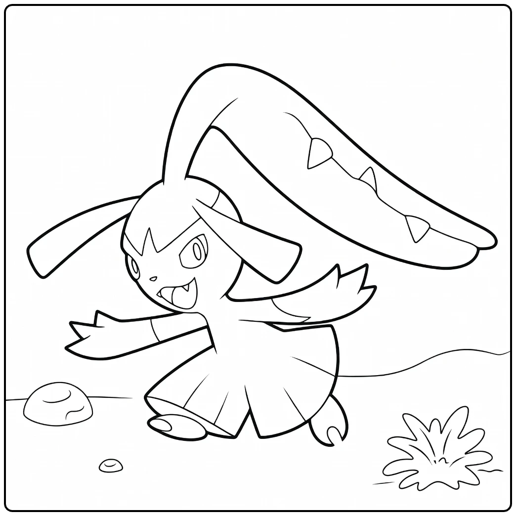 Mawile Dress and Claws for Kids coloring page