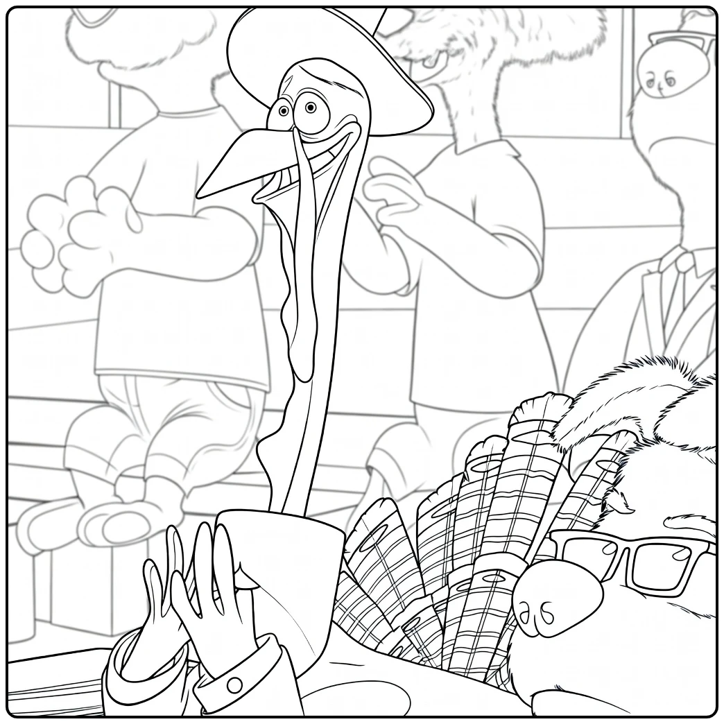 Mayor Turkey Lurkey coloring page