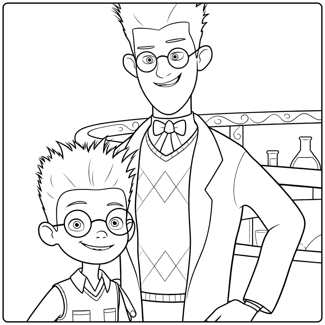 meet the Robinsons Lewis and Zijn Mentor coloring page