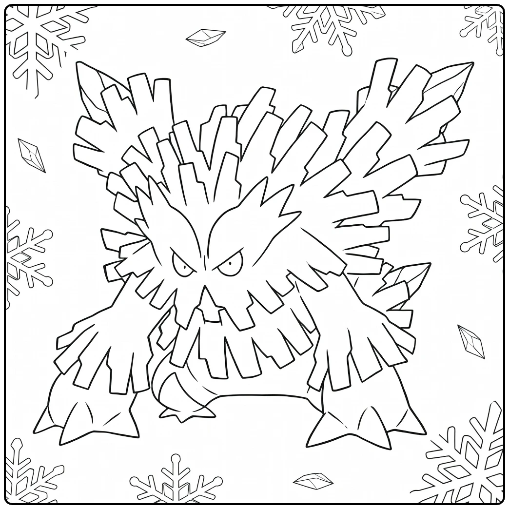 Mega Abomasnow Icy Pokemon Action coloring page