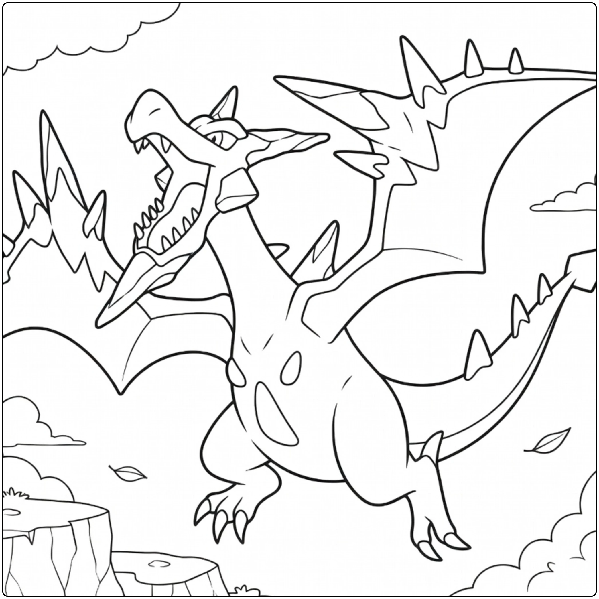 Mega Aerodactyl coloring page