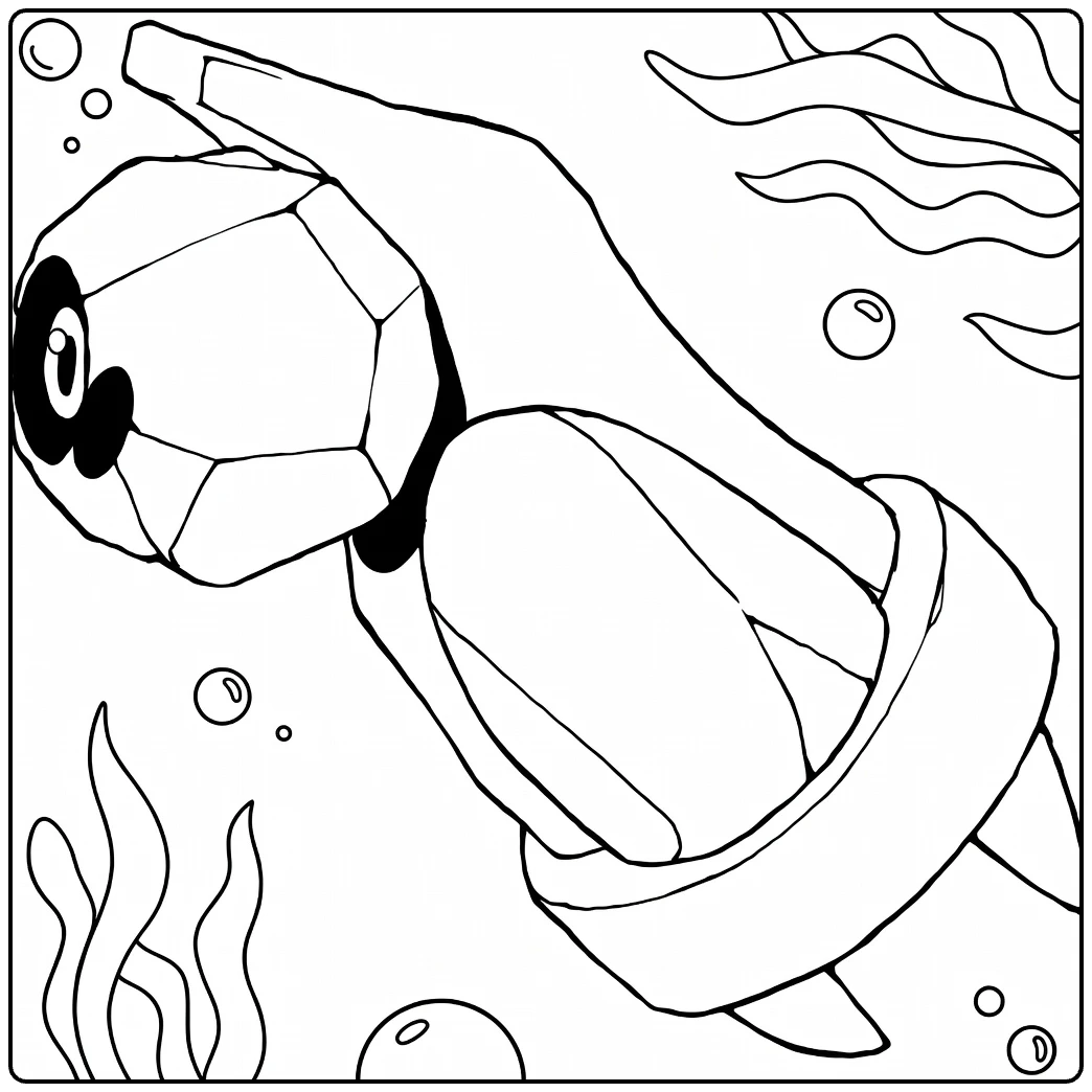 Mega Aggron Swimming in Ocean coloring page