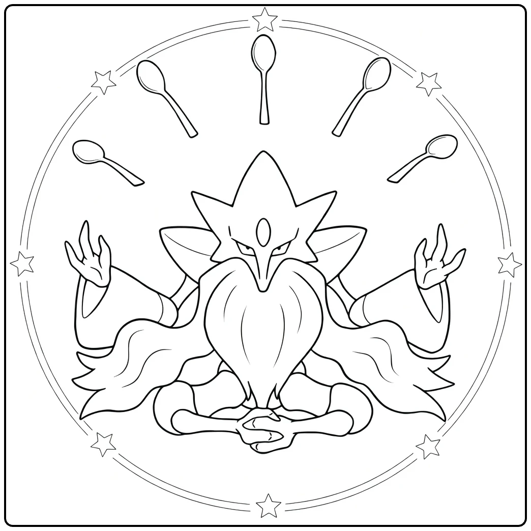 Mega Alakazam coloring page