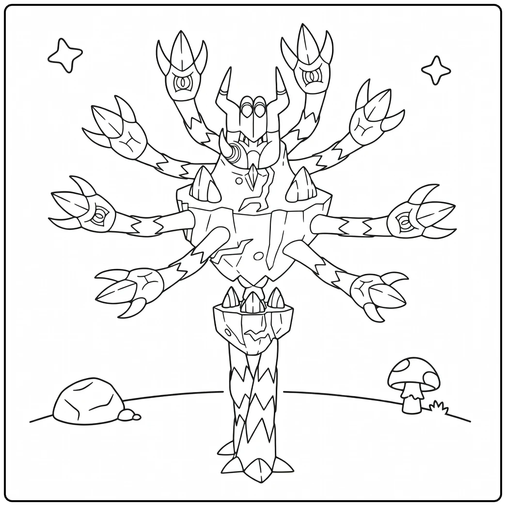 Mega Barbaracle for Pokemon Color Fans coloring page