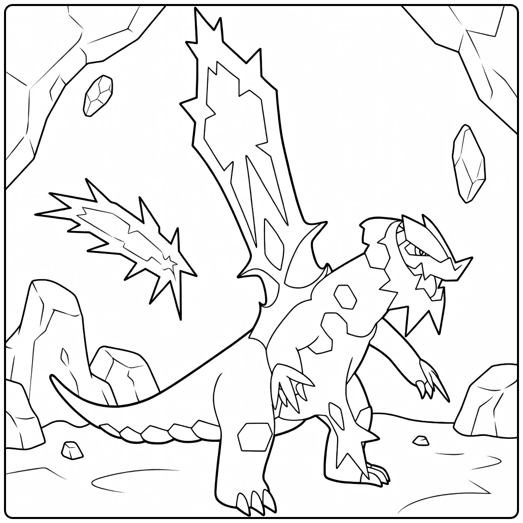 Mega Baxcalibur coloring page