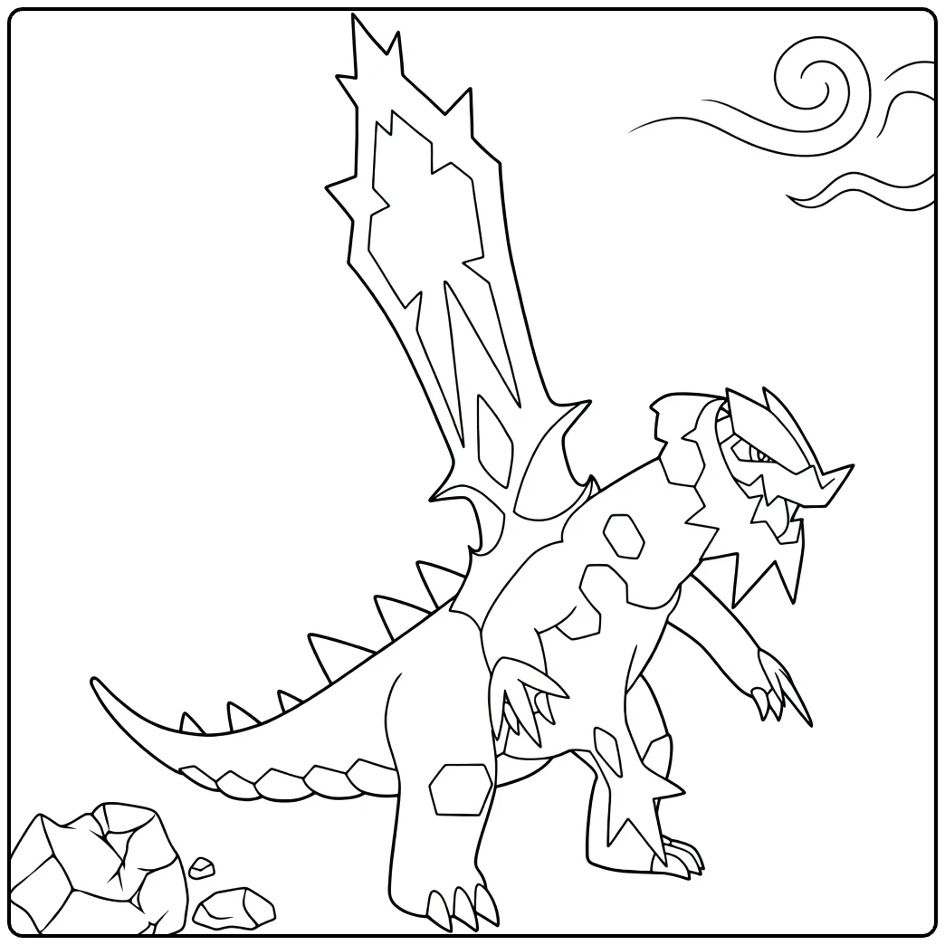 Mega Baxcalibur Tough Pokemon Dragon coloring page