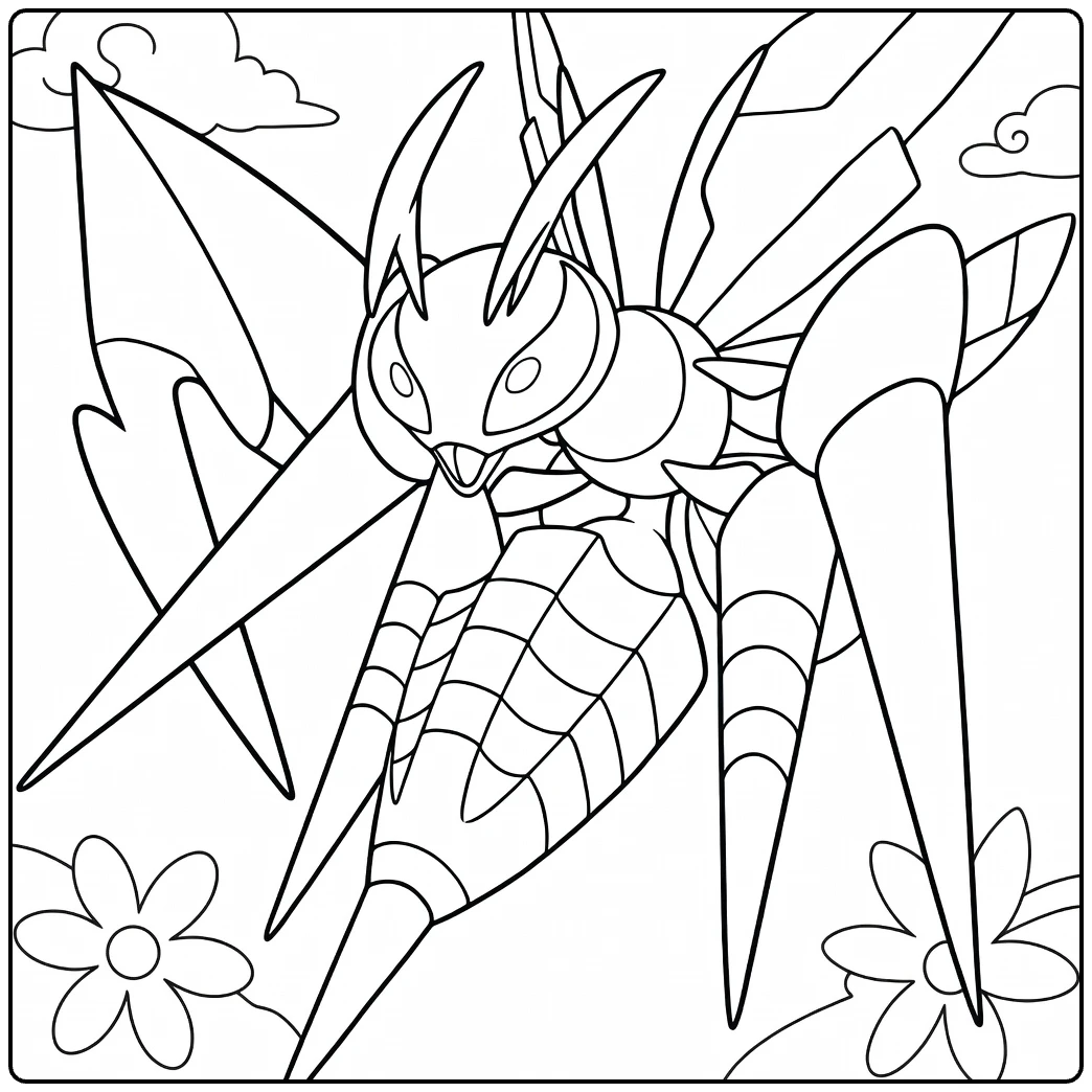 Mega Beedrill coloring page