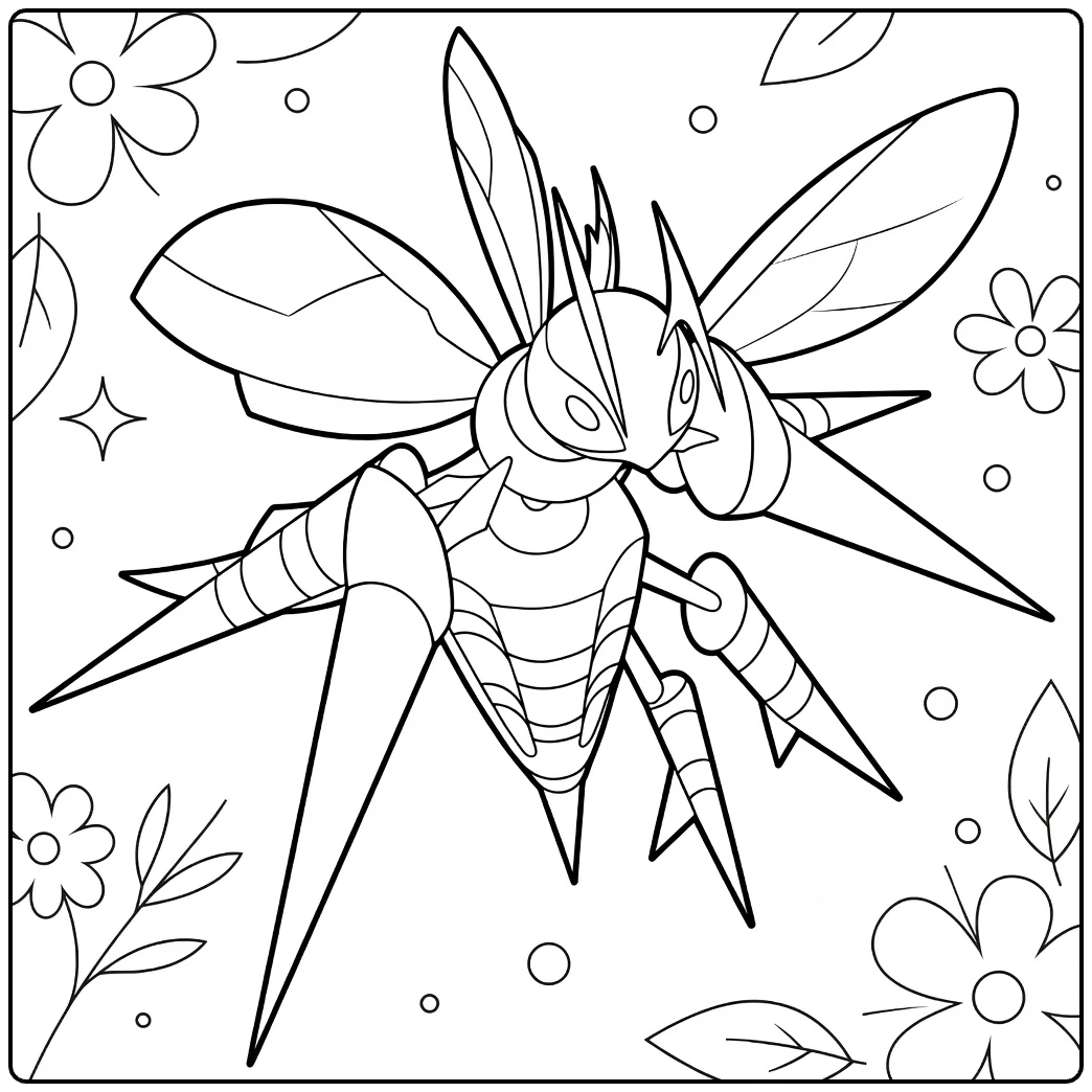 Mega Beedrill coloring page