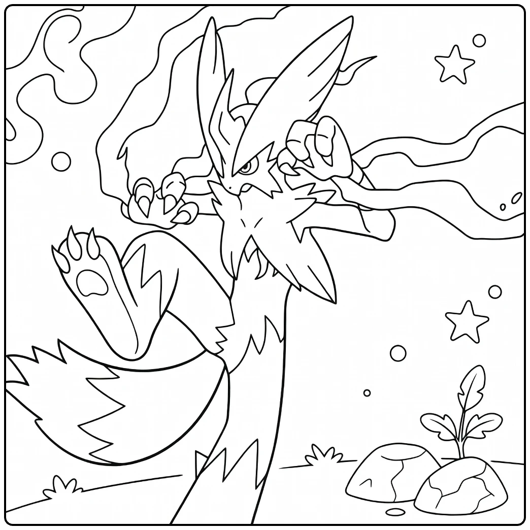 Mega Blaziken coloring page