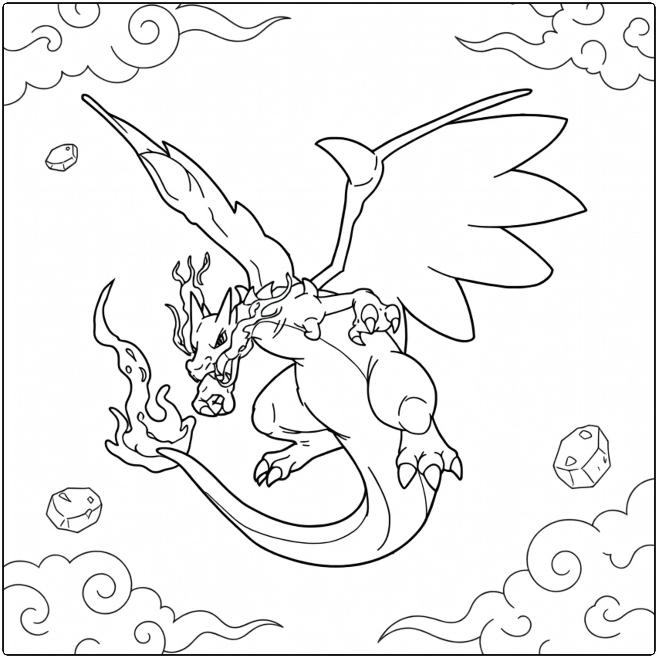 Mega Charizard X coloring page
