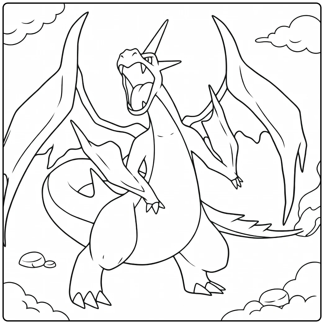 Mega Charizard Y coloring page