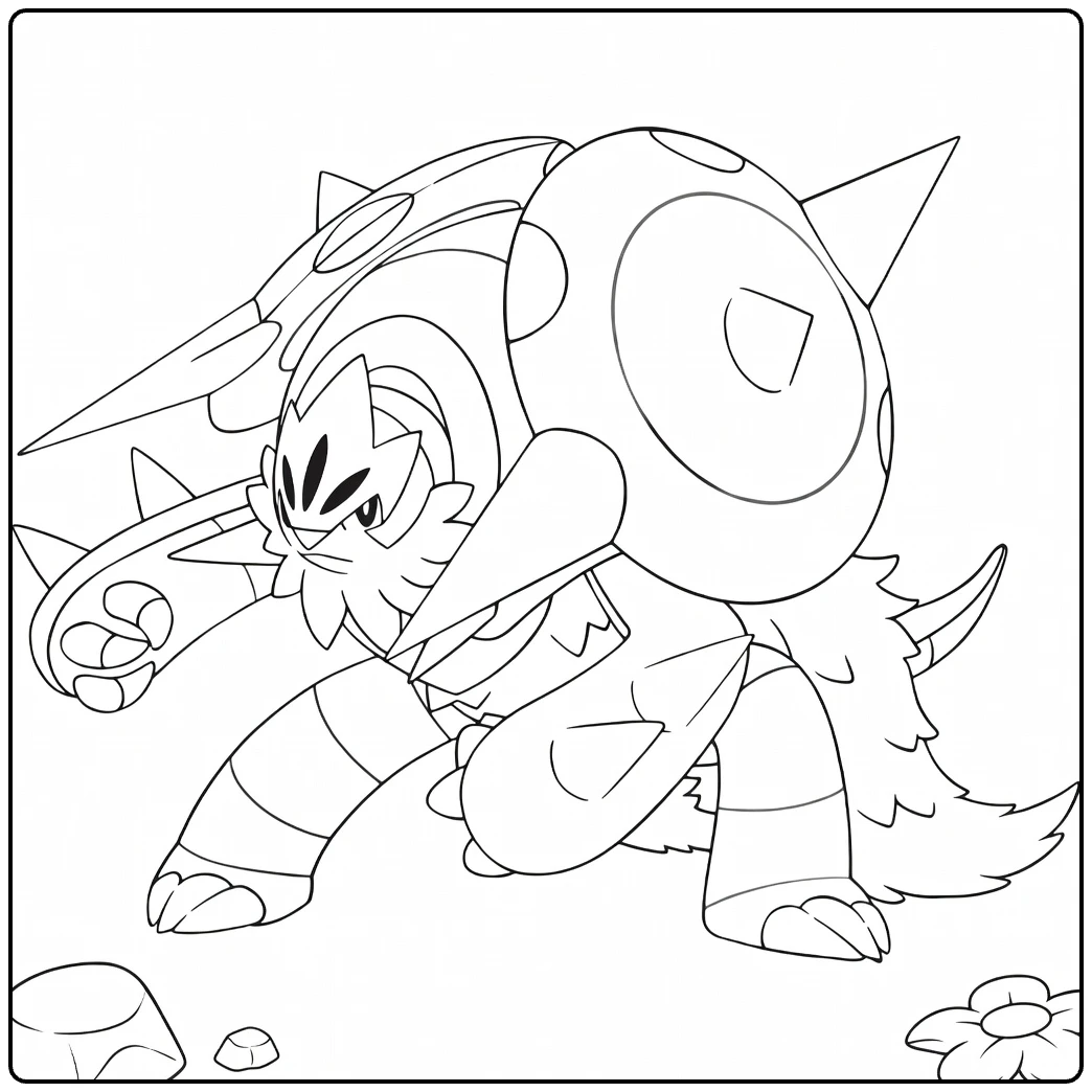 Mega Chesnaught coloring page
