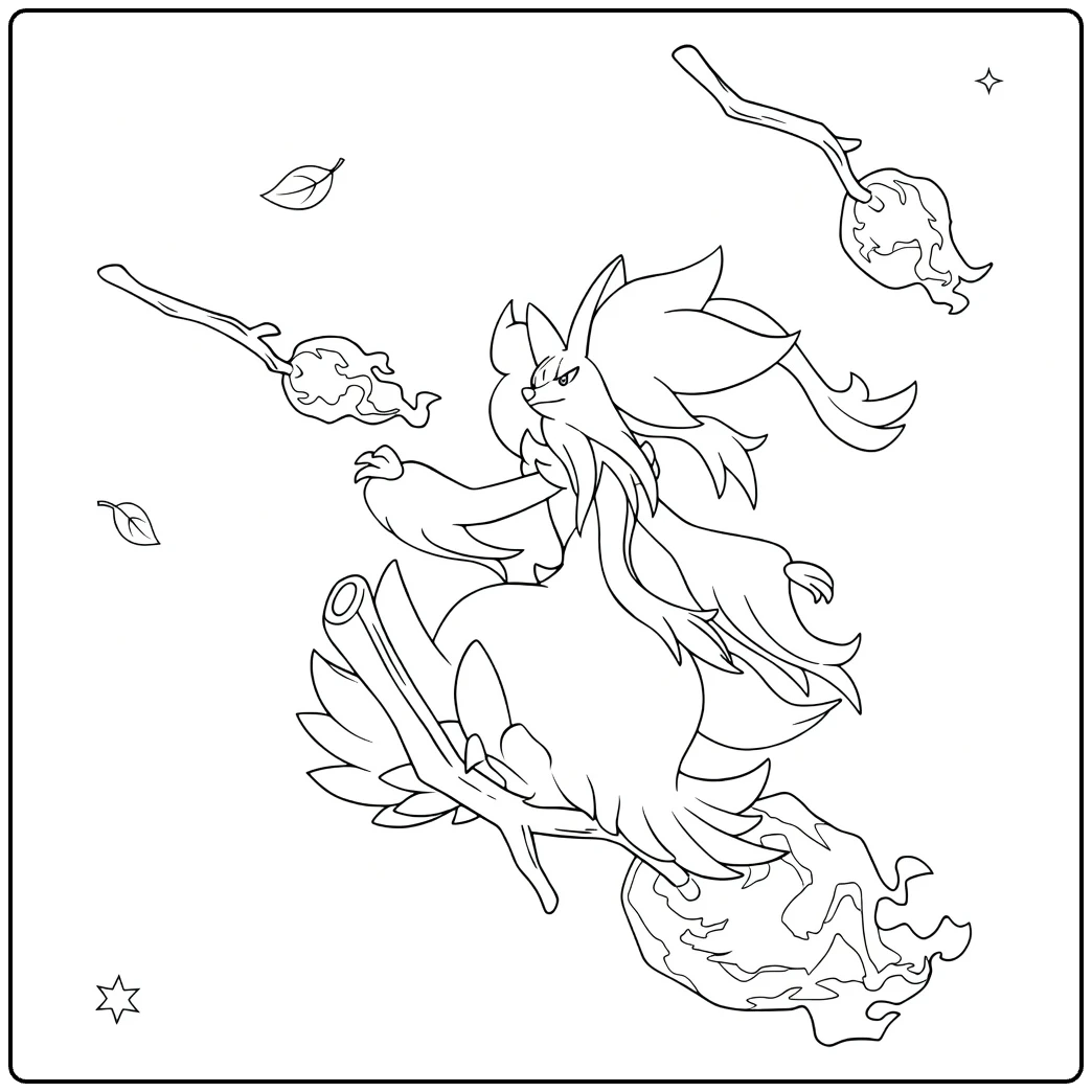 Mega Delphox coloring page