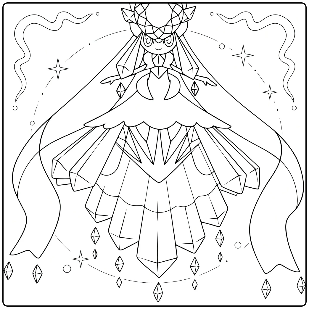 Mega Diancie coloring page