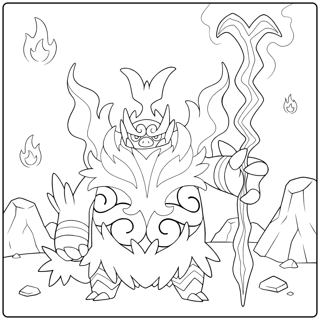 Mega Emboar coloring page