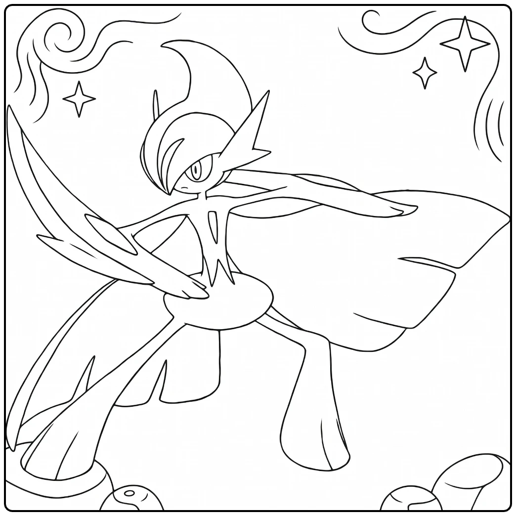 Mega Gallade coloring page