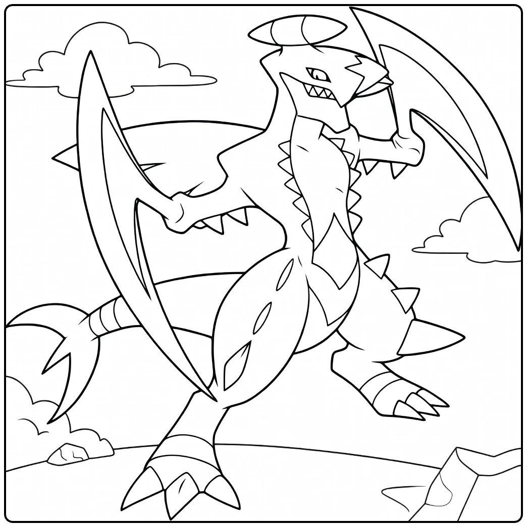 Mega Garchomp coloring page
