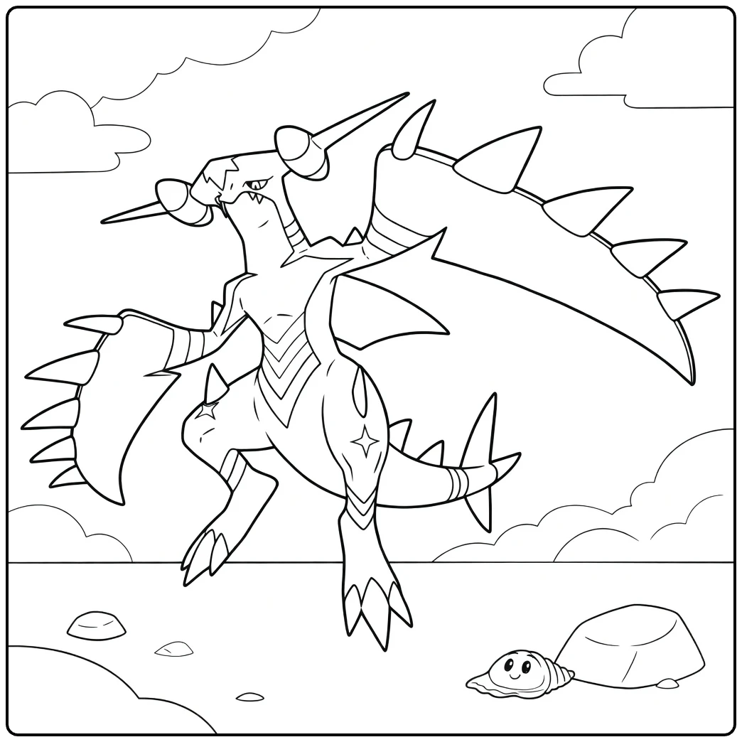 Mega Garchomp Z coloring page