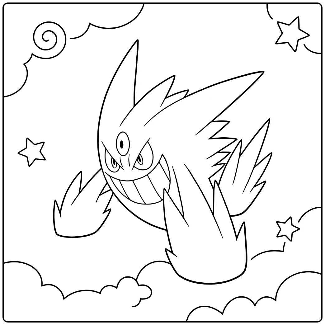 Mega Gengar coloring page